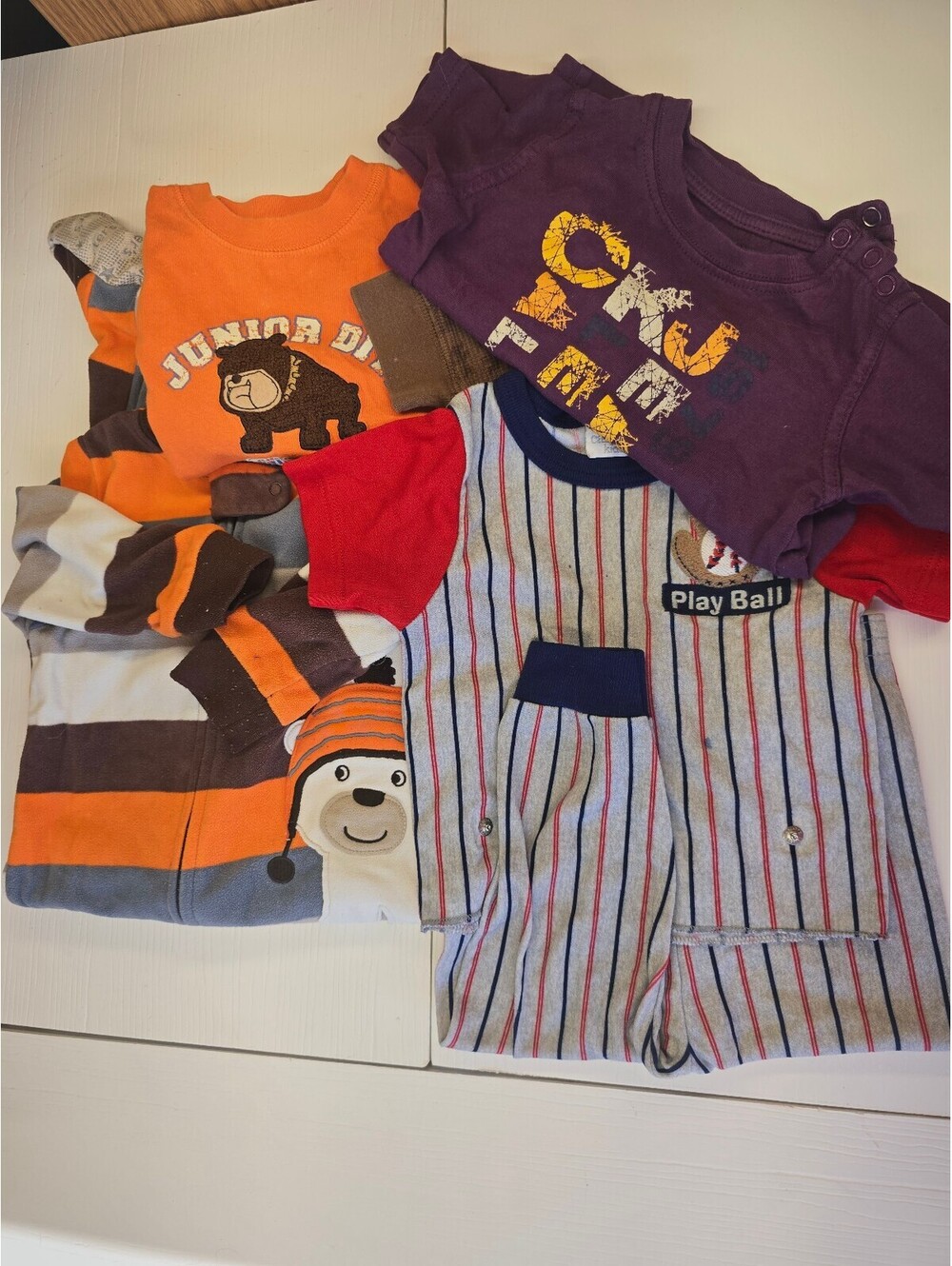 Toddler Boys 18-24M Clothing Lot 4 Pcs Carters Sleeper Calvin Klein Jeans Shirt